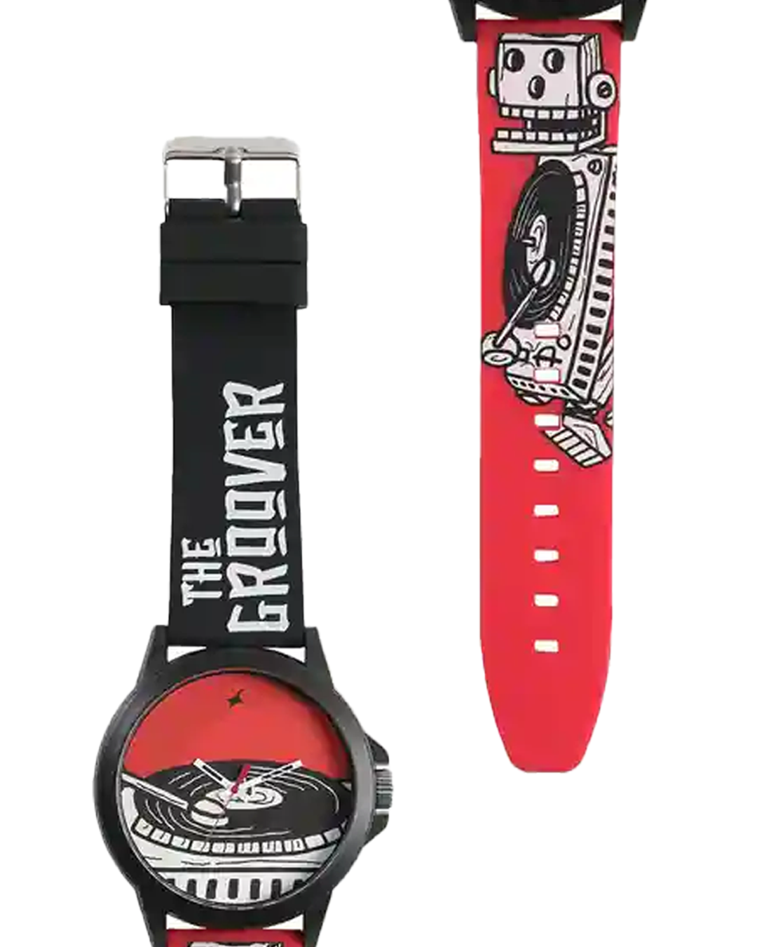 Fastrack graphic watch from a JUMPINGGOOSE collection design, featuring bold illustrations and contemporary youth appeal.