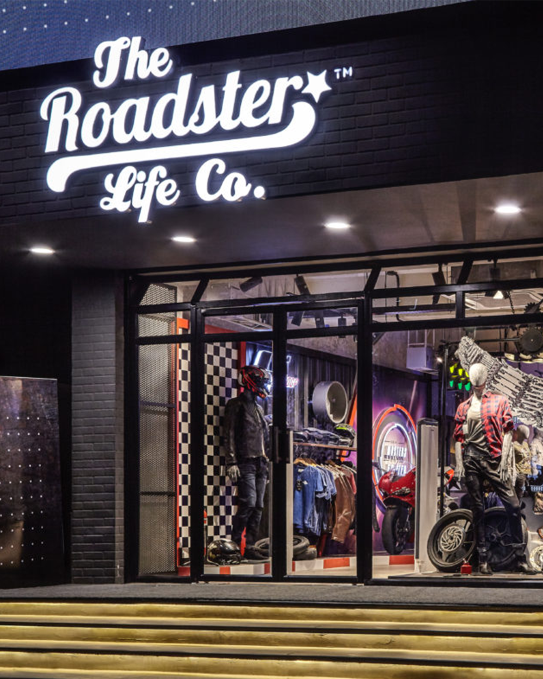 Roadster store exterior by JUMPINGGOOSE showcasing visual merchandising and display that reflects the visual merchandise meaning.