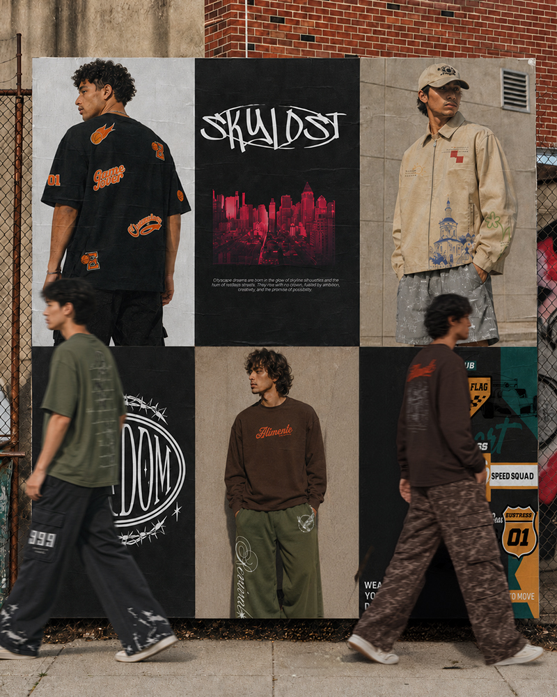 Eustress streetwear apparel range design showing culture-led graphic collection and urban styling