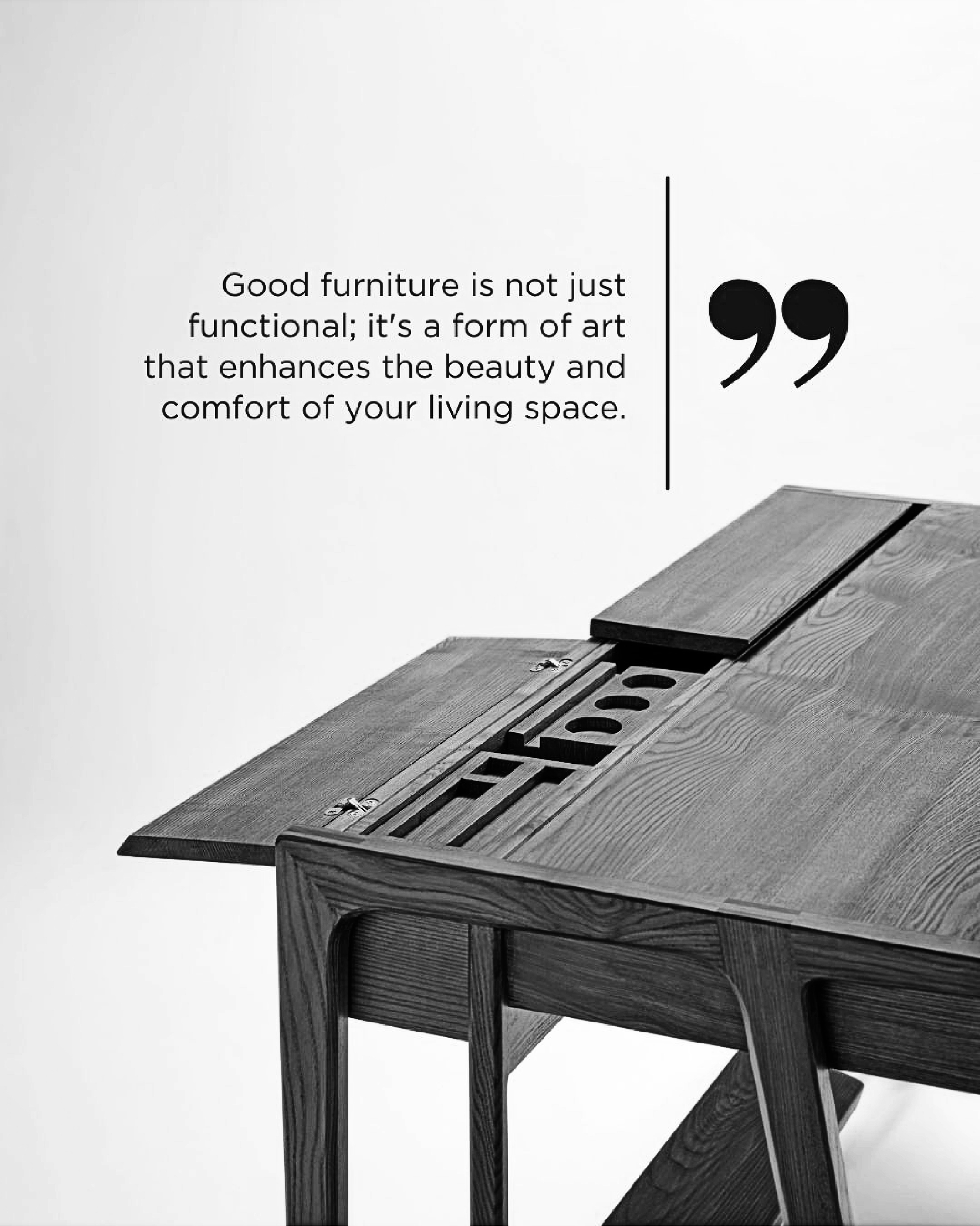 JUMPINGGOOSE-crafted Magari social media visual combining a furniture quote with a clean layout for social media marketing strategy use.