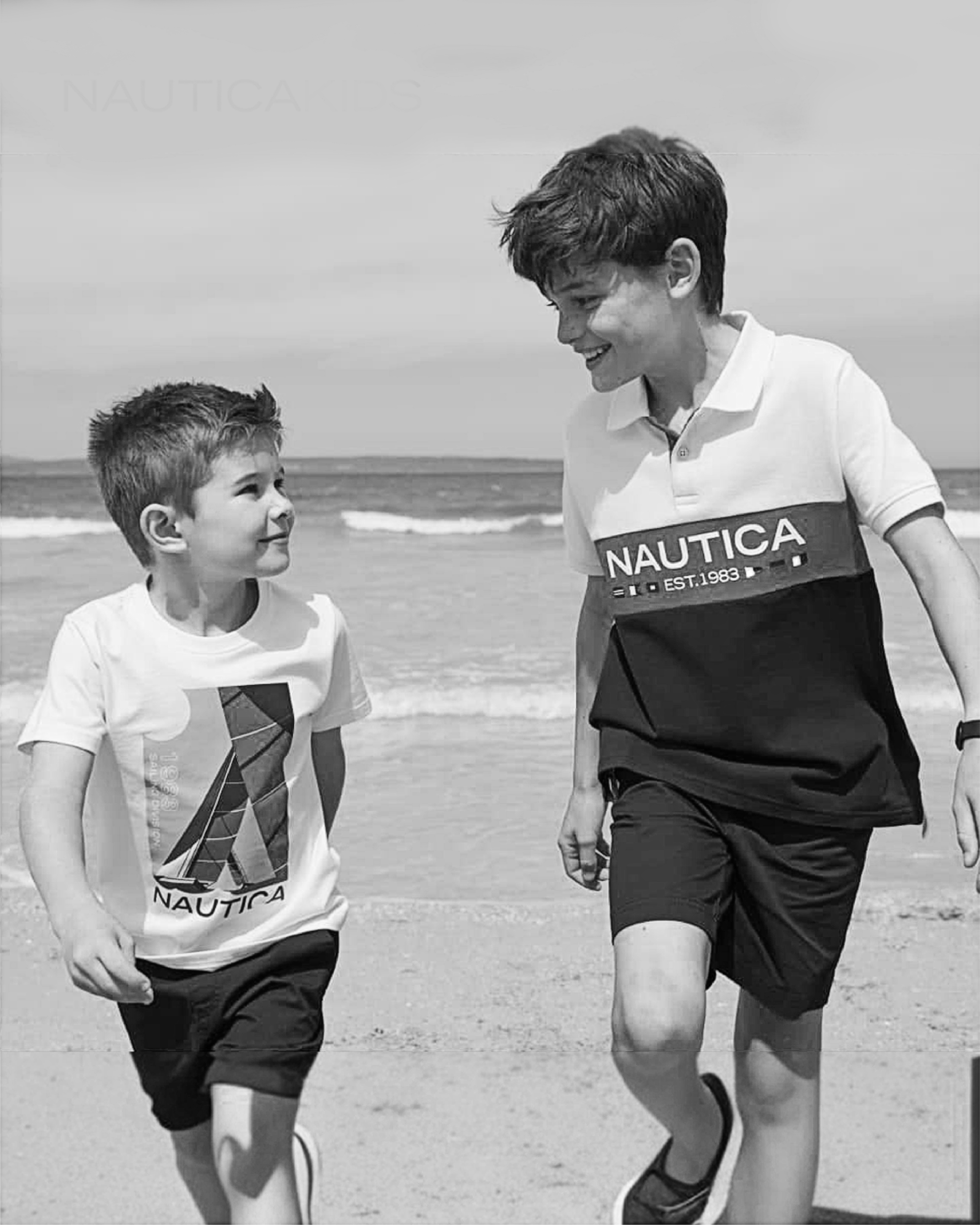 JUMPINGGOOSE forecasting in fashion work for Nautica using beachwear imagery of kids to express trend forecasting and trend prediction.
