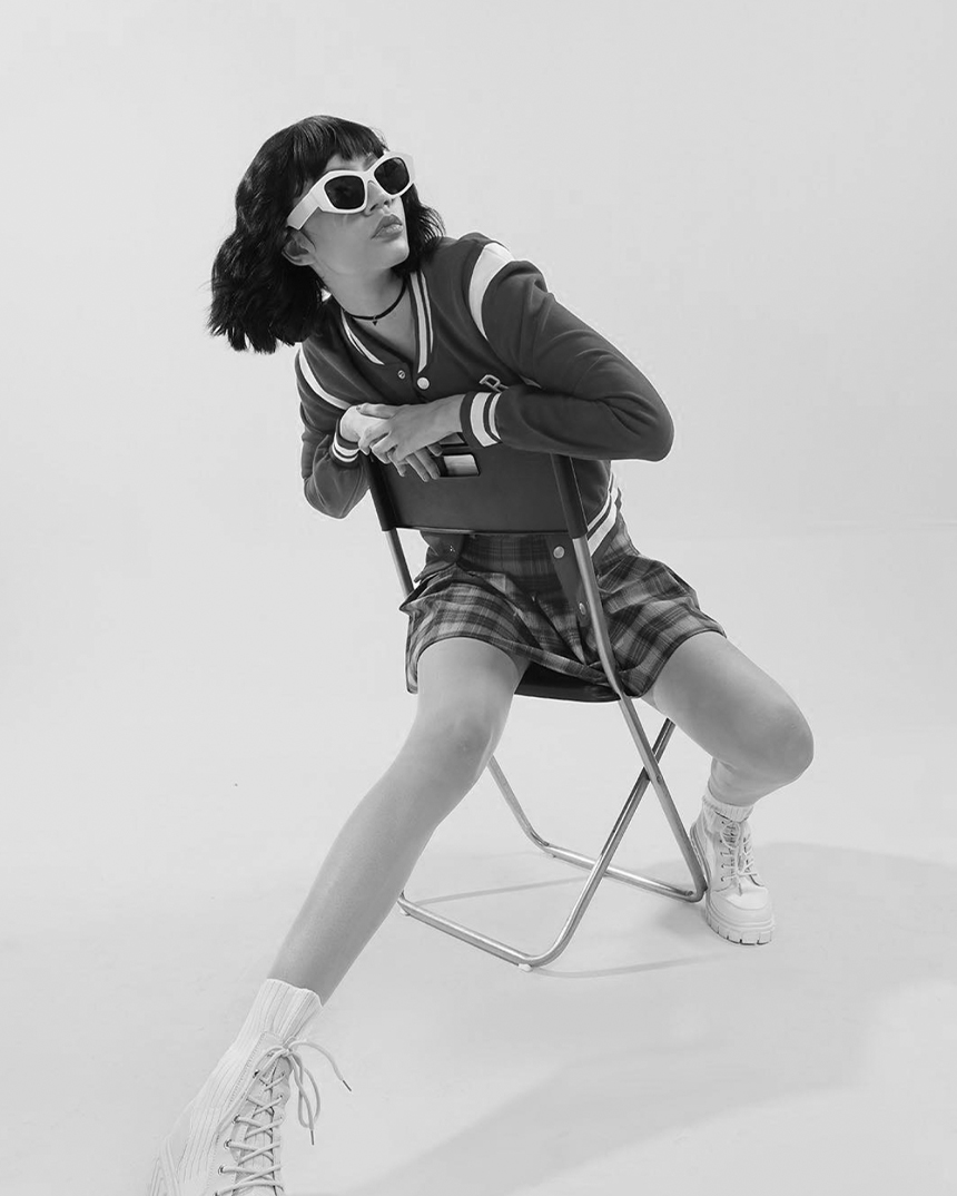 Fashion model in sunglasses from the Keepups brand film and social media campaign.